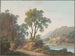 River landscape painting with castles and travelers - Baron Louis Albert Guillain Bacler d'Albe — artwork view