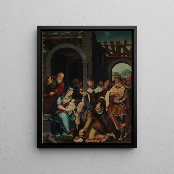 Adoration of the Magi - Barthel Bruyn l'Ancien — framed artwork on a wall