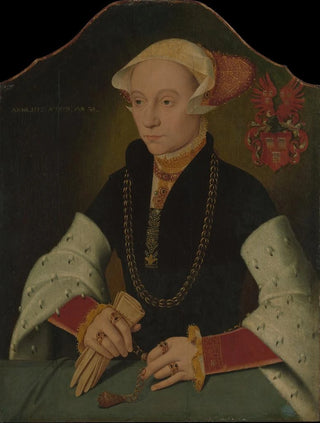 Portrait of a woman from the Slosgin family of Cologne - Barthel Bruyn the Younger — artwork view