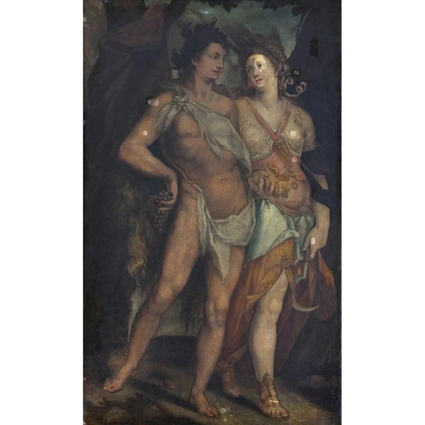 Ceres and Bacchus - Bartholomaeus Spranger — framed artwork on a wall