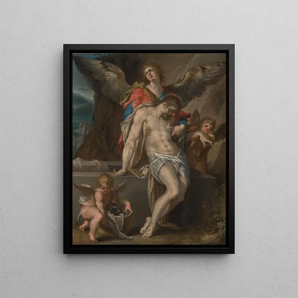 The angels carry the body of Christ Angel Pete - Bartholomaeus Spranger — framed artwork on a wall