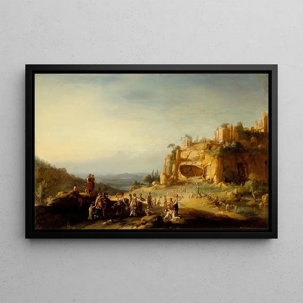 Landscape Arcadian Painting - Bartholomeus Breenbergh — framed artwork on a wall