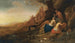 Diane and her nymphs resting after a hunt with two satyrs spying on them - Bartholomeus Breenbergh — artwork view