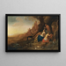 Diane and her nymphs resting after a hunt with two satyrs spying on them - Bartholomeus Breenbergh — framed artwork on a wall
