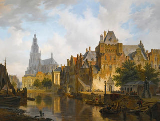 a capriccio view of the Hofvijver in The Hague - Bartholomeus Johannes van Hove — artwork view