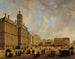a lively day in front of the Town Hall on Dam Square with the Nieuwe Kerk in the distance, Amsterdam - Bartholomeus Johannes van Hove — artwork view