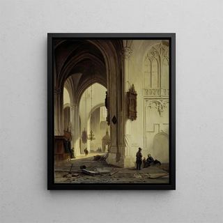Interior of the church - Bartholomeus Johannes van Hove — framed artwork on a wall