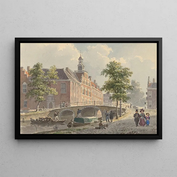 The Spui in The Hague facing south - Bartholomeus Johannes van Hove — framed artwork on a wall