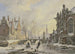 Skaters on a canal in Amsterdam - Bartholomeus Johannes van Hove — artwork view
