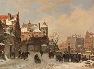Winter View Painting of the City - Bartholomeus Johannes van Hove — artwork view