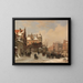 Winter View Painting of the City - Bartholomeus Johannes van Hove — framed artwork on a wall