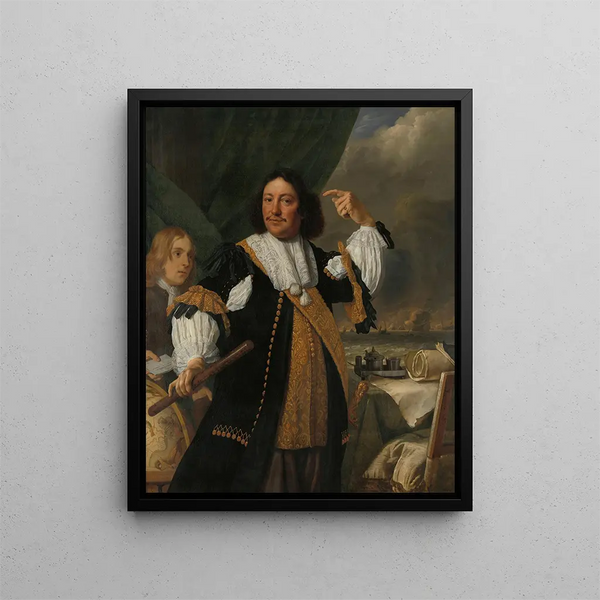 Aert van Nes 1626-1693 Vice-admiral - Bartholomeus van der Helst — framed artwork on a wall