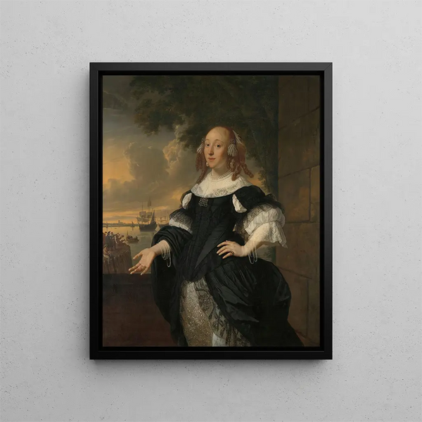 Geertruida den Dubbelde 1647-84 Wife of Aert van Nes - Bartholomeus van der Helst — framed artwork on a wall