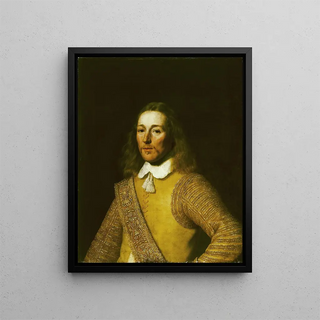 Portrait of an Officer - Bartholomeus van der Helst — framed artwork on a wall