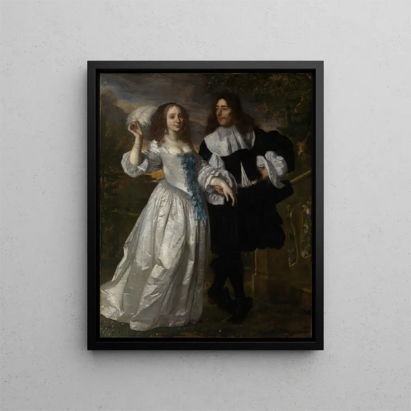 Young Patrician Couple - Bartholomeus van der Helst — framed artwork on a wall