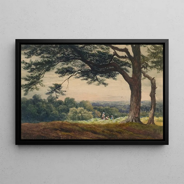 a hill near Esher, Surrey - Bartholomew Colles Watkins — framed artwork on a wall