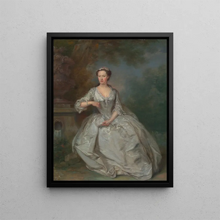 A lady with a book - Bartholomew Dandridge — framed artwork on a wall