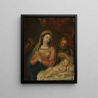Holy Family - Bartholomäus Ignaz Weiss — framed artwork on a wall
