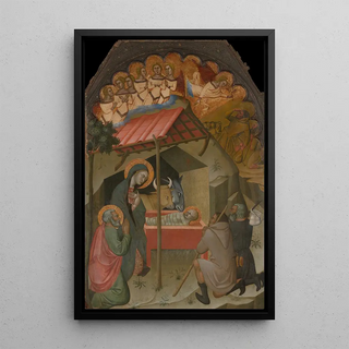 L'Adoration des bergers - Bartolo di Fredi — framed artwork on a wall