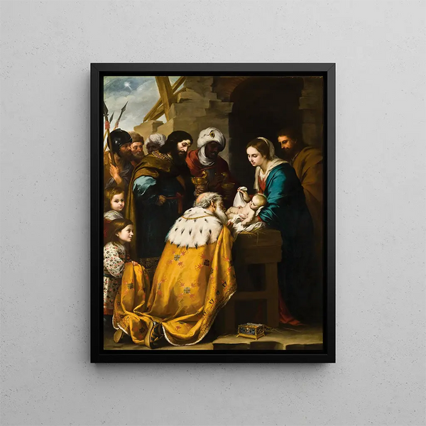 Adoration of the Magi - Bartolomé Esteban Murillo — framed artwork on a wall