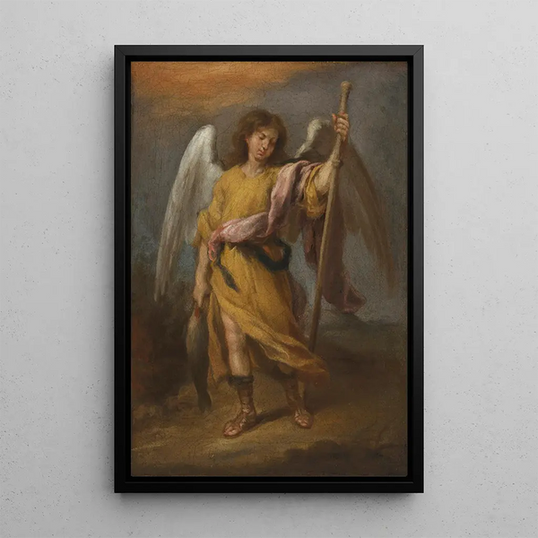 Archangel Raphael - Bartolomé Esteban Murillo — framed artwork on a wall