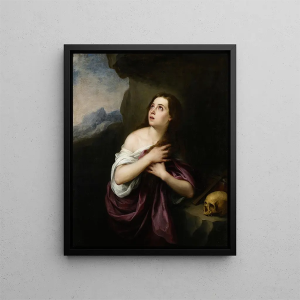 Madeleine Penitent - Bartolomé Esteban Murillo — framed artwork on a wall
