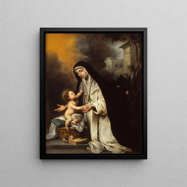 Saint Rose of Lima - Bartolomé Esteban Murillo — framed artwork on a wall