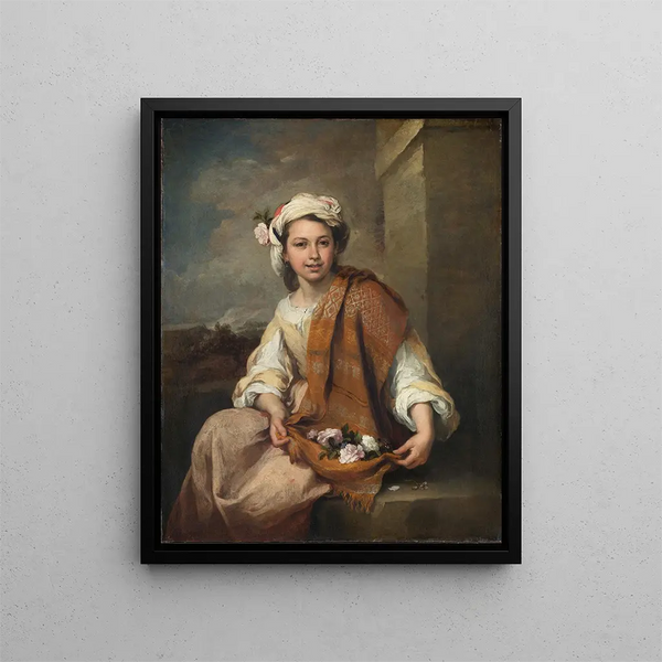La fille aux fleurs - Bartolomé Esteban Murillo — framed artwork on a wall