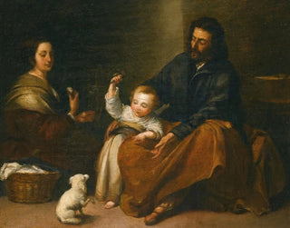 La Sainte Famille dans un intérieur - Bartolomé Esteban Murillo — artwork view