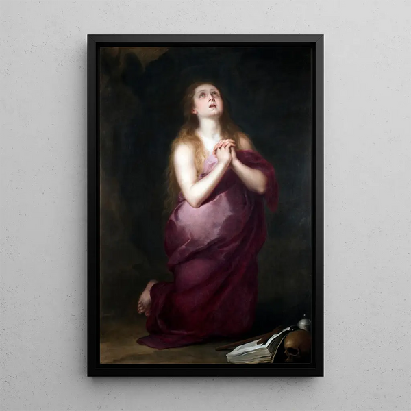 La Madeleine pénitente - Bartolomé Esteban Murillo — framed artwork on a wall