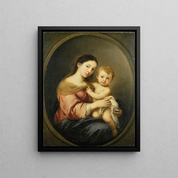 The Virgin and Child - Bartolomé Esteban Murillo — framed artwork on a wall