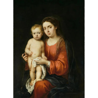 Bartolom Estebn Murillo - The Virgin and Child with a Rosary.webp