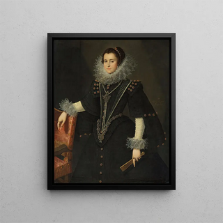 Portrait of a lady - Bartolomé González y Serrano — framed artwork on a wall