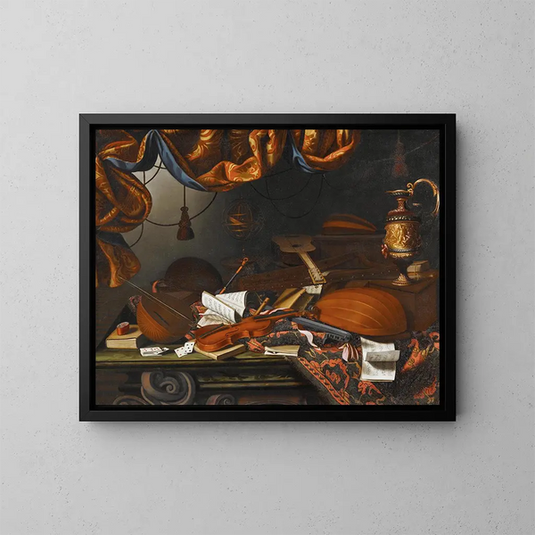 Musical Instruments - Bartolomeo Bettera — framed artwork on a wall