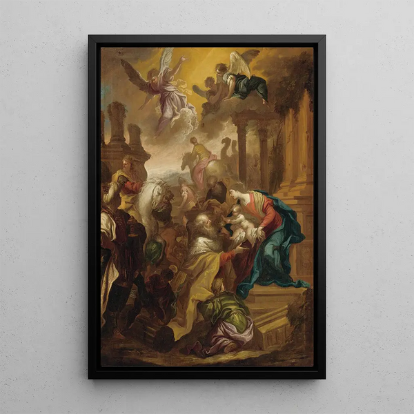 Adoration of the Magi - Bartolomeo Biscaino — framed artwork on a wall