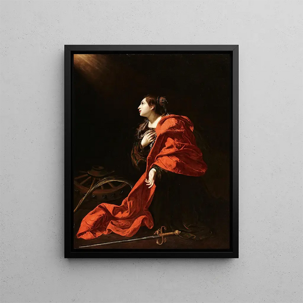 Sainte Catherine Painting - Bartolomeo Cavarozzi — framed artwork on a wall
