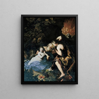 Lot enivré par ses filles - Bartolomeo Guidobono — framed artwork on a wall