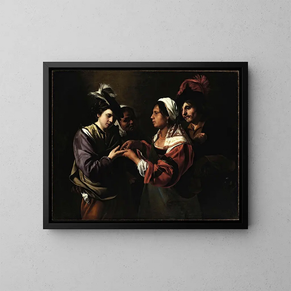 The Seer - Bartolomeo Manfredi — framed artwork on a wall