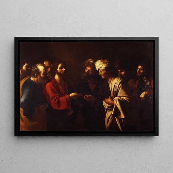 Homage to Caesar - Bartolomeo Manfredi — framed artwork on a wall