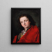 Portrait of a gentleman in bust, dressed in a gray doublet and a red coat - Bartolomeo Nazari — framed artwork on a wall