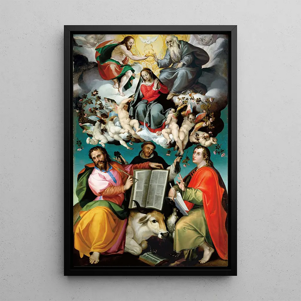 The Coronation of the Virgin with saints Luke, Dominic, and John the Evangelist - Bartolomeo Passarotti