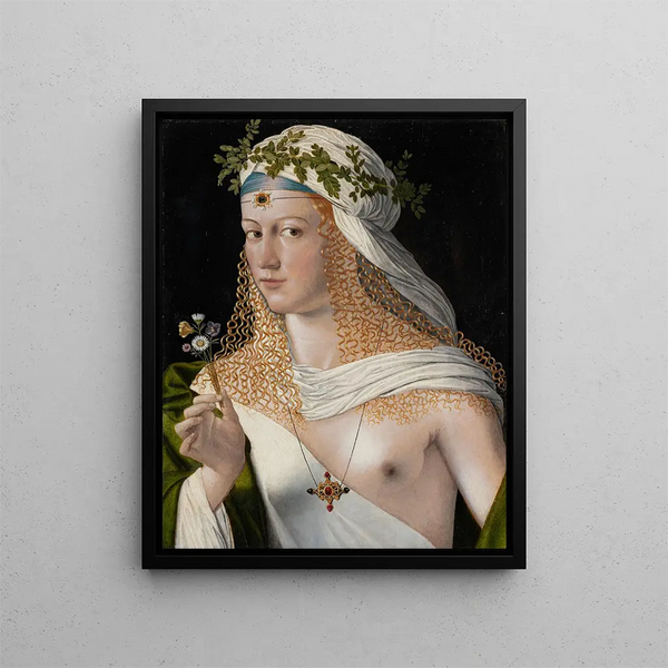 Portrait idéalisé d'une courtisane en Flore - Bartolomeo Veneto — framed artwork on a wall