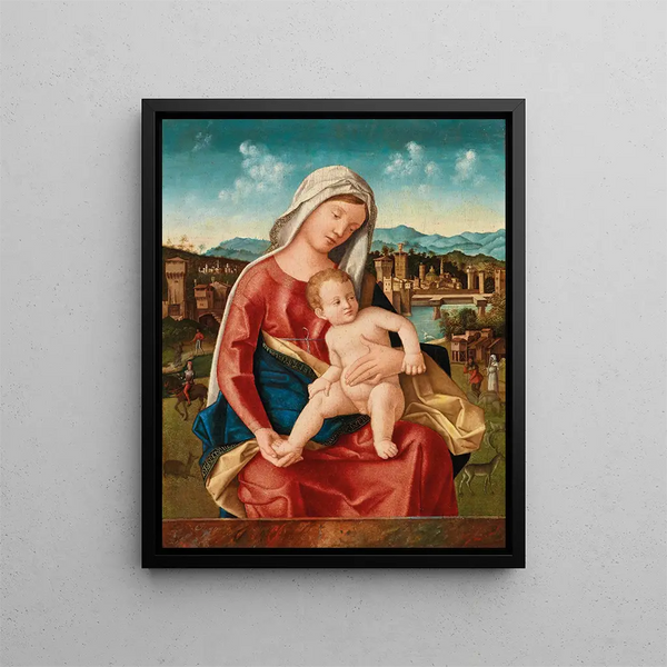 Virgin and Child - Bartolomeo Veneto — framed artwork on a wall