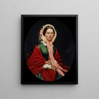 Portrait of Ellen Houser Hays - Barton Stone Hays — framed artwork on a wall