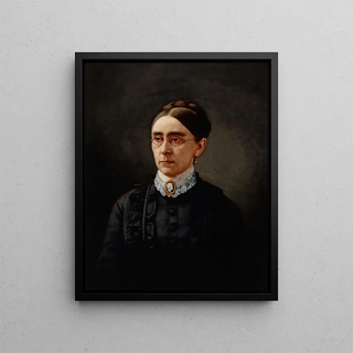 Portrait of Eusebia Sewell - Barton Stone Hays — framed artwork on a wall