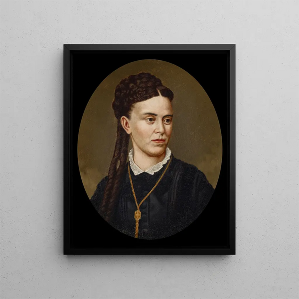 Portrait Painting of Mary A. Alford - Barton Stone Hays — framed artwork on a wall