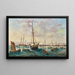 French Sailing Ships among Many Fishing Boats Off the French Coast - Basilio Ivankovic — framed artwork on a wall