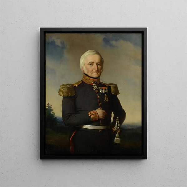 Huibert Gerard Baron Nahuys van Burgst 1782-1858, Member of the Dutch Indies Council, in uniform as a major general - Bastiaan De Poorter — framed artwork on a wall