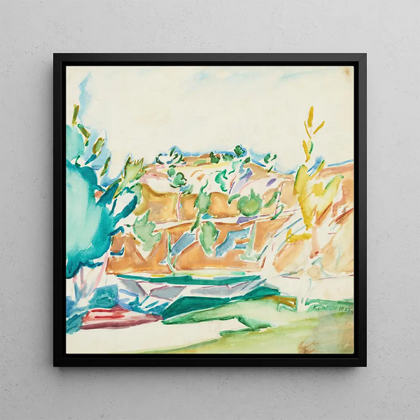 Bastion du jour avec des arbres assaillants - Owen Merton — framed artwork on a wall