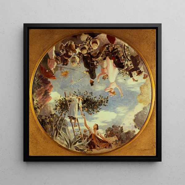 Flower Battle Painting, Nice - Henri Gervex — framed artwork on a wall